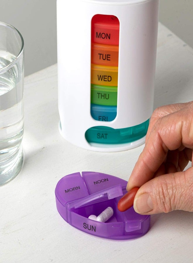 Deke Home - Stackable Pill Organizer, 4 Times a Day Weekly Pill Box, 7 Day Medicine Dispenser, Pill Container for Vitamin, Supplement, Durable Hard Case, Secure Closure, BPA Free, Easy to Clean. - Image 5